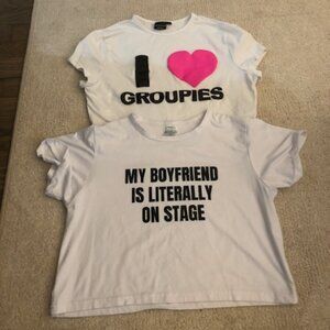 Graphic Cropped Tee Set